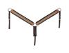 Tough 1 Printed Nylon Breastcollar Brown Tooled view 1