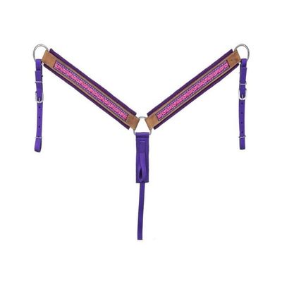 Tough 1 Printed Nylon Breastcollar Purple Tooled