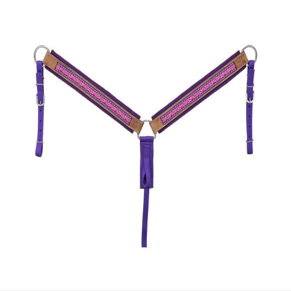 Tough 1 Printed Nylon Breastcollar Purple Tooled