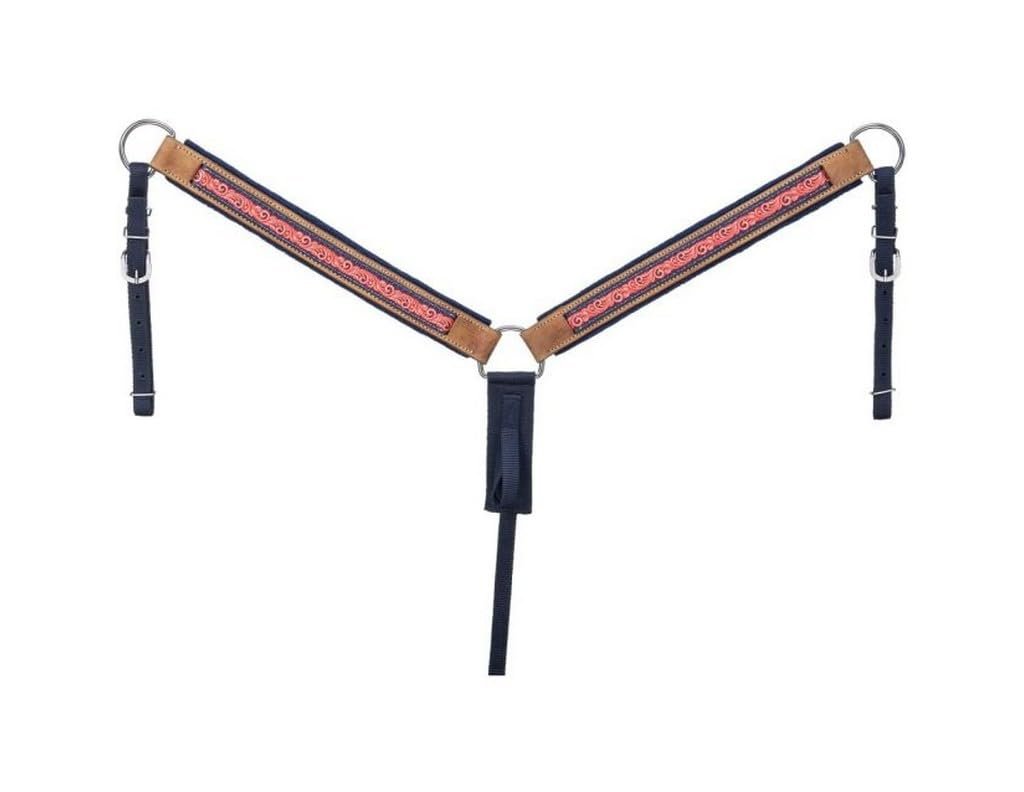 Tough 1 Printed Nylon Breastcollar Navy Tooled