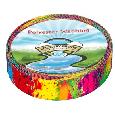 Country Brook Design - Paint Splatter Polyester Webbing (5/8 Inch, 10 Yards)