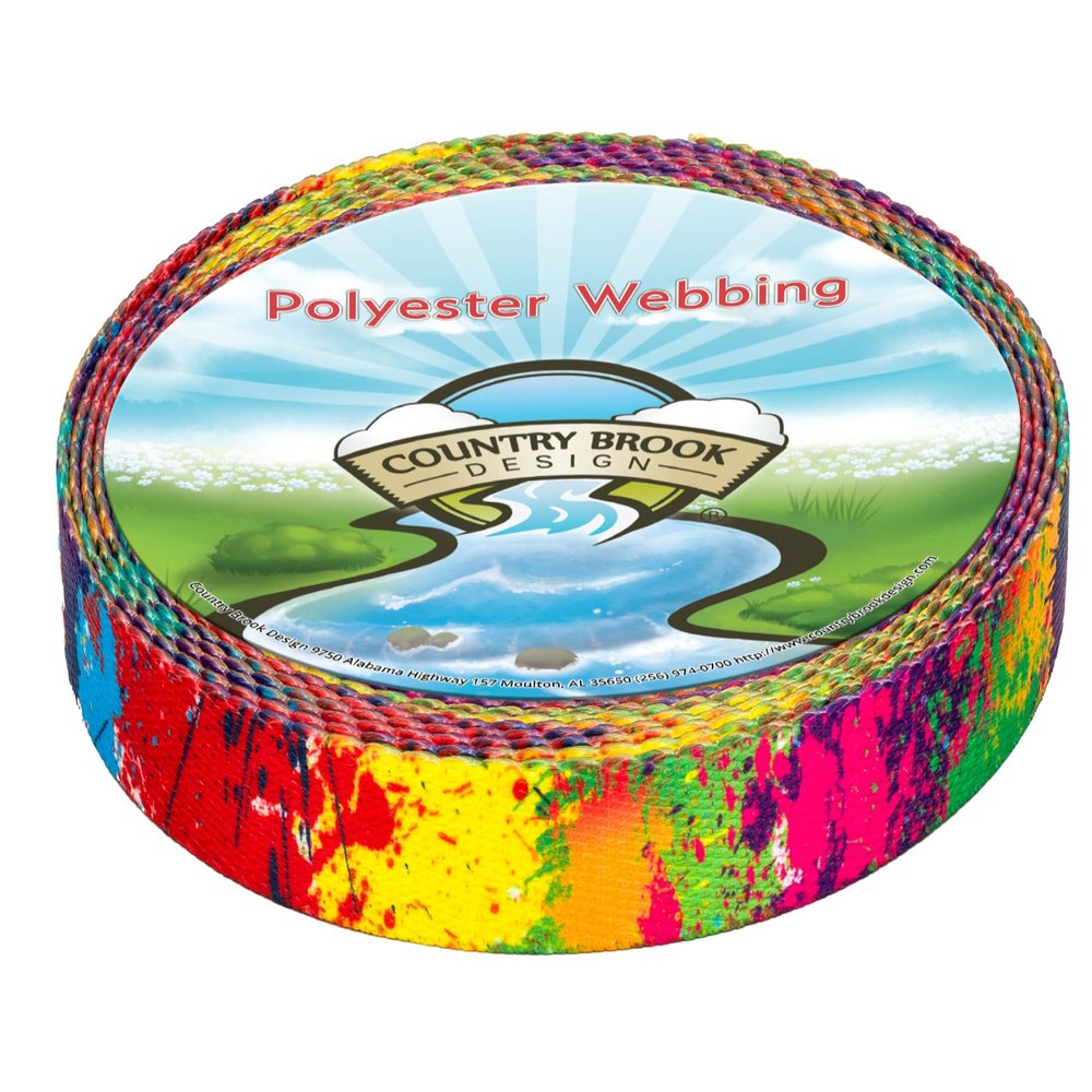 Country Brook Design - Paint Splatter Polyester Webbing (5/8 Inch, 10 Yards)