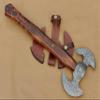 Fully Handmade Damascus Steel Axe | Sharp Double Edged | Hand Forged Twin Bladed Axe with Leather Sheath view 2