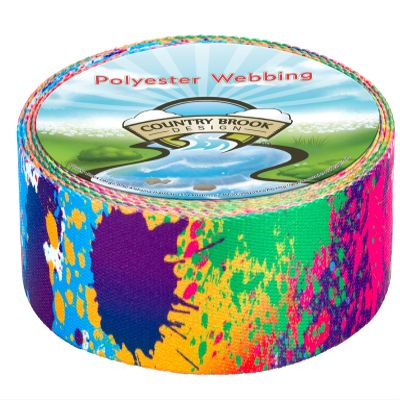 Country Brook Design - Paint Splatter Polyester Webbing (1 1/2 Inch, 20 Yards)