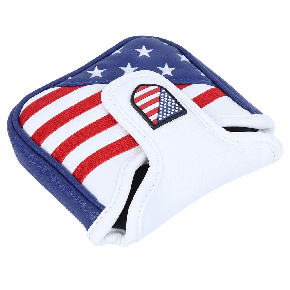 AUHX Golf Putter Cover, Waterproof Mallet Putter Cover Square with Embroidery Pattern for Golf Putter(Big Sifang/14 * 12 * 3.5cm)