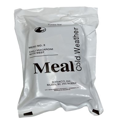 Cold Weather MRE Meal Ready to Eat USGI Menu #3 Chili Mac w/Beef