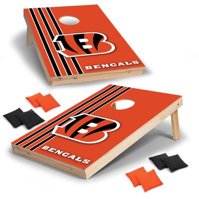 Wild Sports 2' x 3' Solid Wood Cornhole Set with Direct Print HD Team Graphics Great Gift for Any Football Fan! Bean Bag Toss Family Outdoor Games NFL Cincinnati Bengals