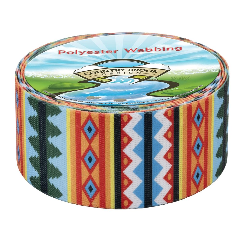 Country Brook Design - Summer Pines Polyester Webbing (1 1/2 Inch, 20 Yards)