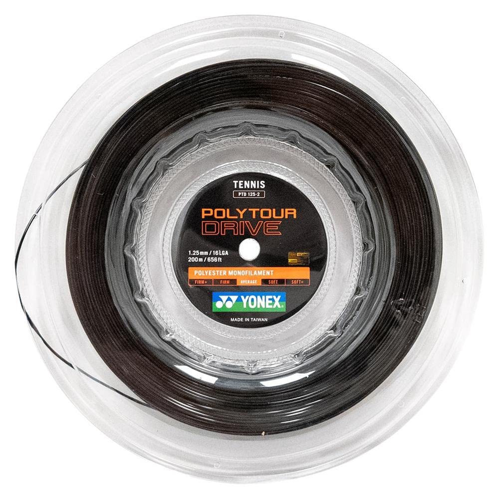 YONEX Poly Tour Drive 125/16L String Reel, Black