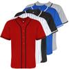 Aumudle Mens Baseball Jersey Blank Plain Button Down Shirts Short Sleeve Hip Hop Hipster Active Team Sports Uniforms S-XXXL Maroon view 1