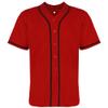 Aumudle Mens Baseball Jersey Blank Plain Button Down Shirts Short Sleeve Hip Hop Hipster Active Team Sports Uniforms S-XXXL Maroon view 2