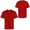 Aumudle Mens Baseball Jersey Blank Plain Button Down Shirts Short Sleeve Hip Hop Hipster Active Team Sports Uniforms S-XXXL Maroon view 3