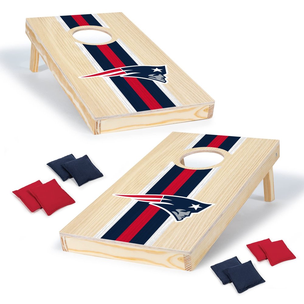 Wild Sports NFL Football New England Patriots 1' x 2' Travel Size Set with Direct Print HD Team Graphics  Great Gift for Any Sports Fan! Bean Bag Toss Family Games for Outdoor Play