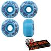 Triclops Skateboard Wheels Burst 50mm 95A Blue with Bones Reds Bearings view 1