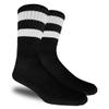 Running Mate Men's Stripe Crew Socks - 3 Pairs (Black w/White Stripes) view 1