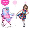 KABOER Kids Outdoor Folding Lawn and Camping Chair with Cup Holder and Carrying Bag, Children's Camping Chairs for Outdoor Beach Travel (Flamingo) view 2