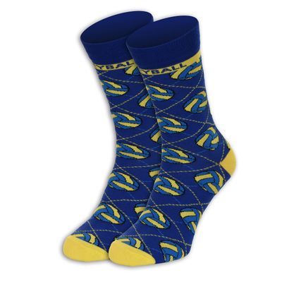 Sports-Themed Socks (US, Numeric, 8, 11, Regular, Regular, Volleyball)