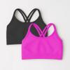 Kurve Girls Seamless Strappy Back Stretchy Crop Undershirt Bra, Made in USA, Black/Neon Fuschia Set, 9 to 14 Years view 3