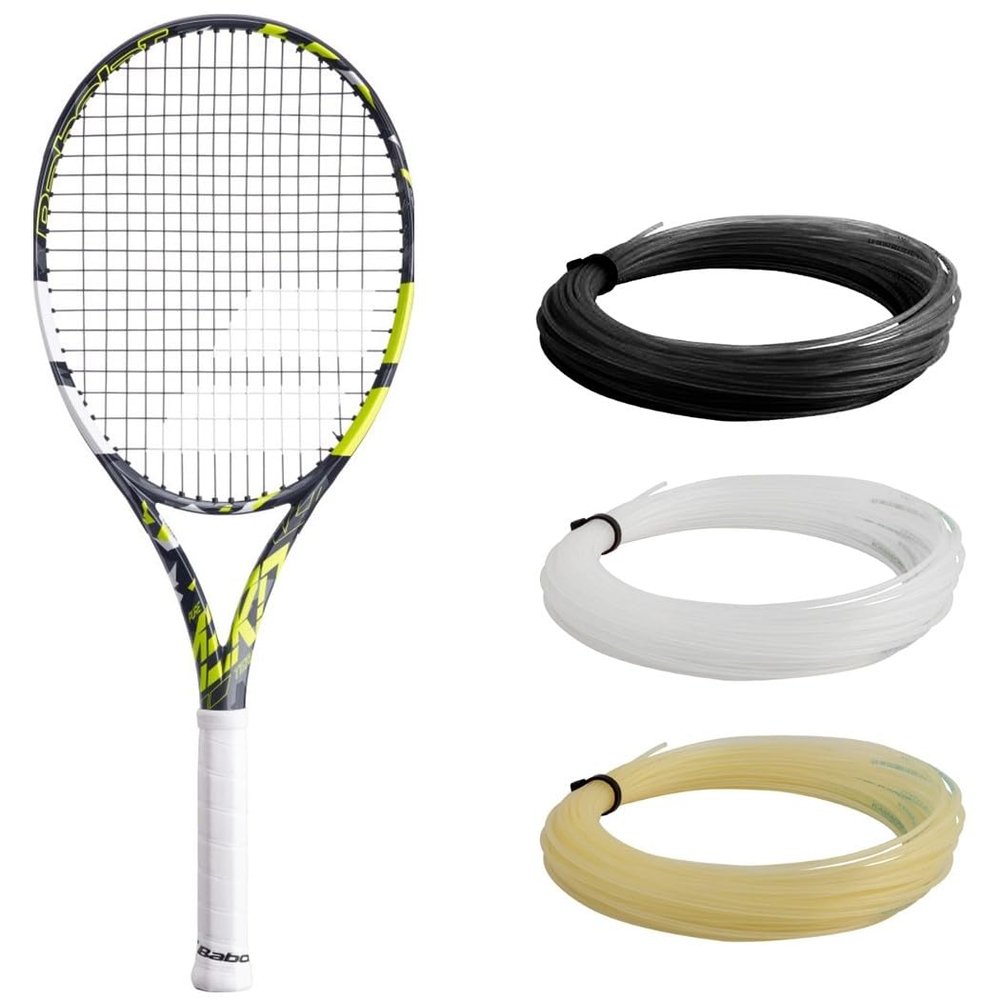 Babolat Pure Aero Team Tennis Racquet - Strung with 16g White Syn Gut at Mid-Range Tension (4" Grip)