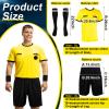 Xuhal Soccer Referee Kit Referee Shirt Soccer Referee Cards Referee Shorts Socks, Referee Whistle Football Side Selector Wristbands Sport Soccer Accessory for Adult(XL) view 2