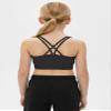 Kurve Girls Seamless Strappy Back Stretchy Crop Undershirt Bra, Made in USA, Black/Neon Green Set, 9 to 14 Years view 4