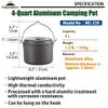CAMPINGMOON Camping Pot 4-Quart Portable Campfire Cooking Hanging Pot Lightweight Aluminum MC-230 view 2