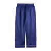 Ikevan Little Baby Girls Boys Pajamas Set Satin Silk Kids Short Sleeves Sleepwear 2 Piece Button Down Classic Loungewear Pants Little Girl Fuzzy Pajamas (Blue, 2-3 Years) view 2