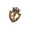 Brooches Badge Lapel, Jewelry, Vintage Retro Animal Lion Shield Crown Fashion Pin Clothing Accessories for Party, Clips Wedding, Men, Aureate view 1