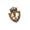 Brooches Badge Lapel, Jewelry, Vintage Retro Animal Lion Shield Crown Fashion Pin Clothing Accessories for Party, Clips Wedding, Men, Aureate view 3