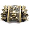 Jokers Lighter Belt Buckle Skull & Bones Bronze with Fanged Skull Lighter view 1