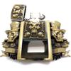 Jokers Lighter Belt Buckle Skull & Bones Bronze with Fanged Skull Lighter view 2