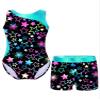 Fldy Kids Girls Athletic Tank Top Leotard and Shorts Set Gymnastics Dancewear Outfits Sleeveless Ballet Dance Leotard Starry Black 10 Years view 1