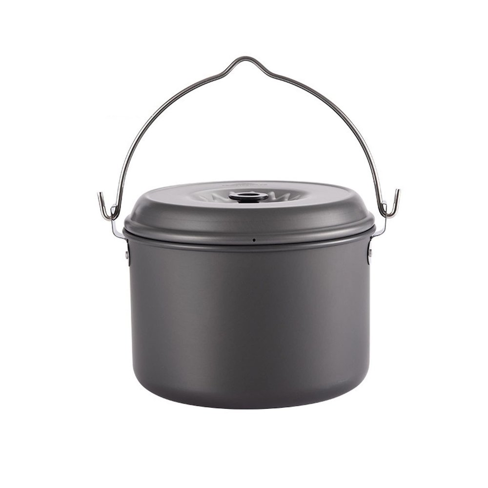 CAMPINGMOON Camping Pot 5.5-Quart Portable Campfire Cooking Hanging Pot Lightweight Aluminum MC-255
