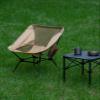 iClimb Ultralight Compact Camping Folding Beach Chair with Anti-Sinking Large Feet and Back Support Webbing (Brown - Square Frame - 2PC) view 2