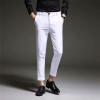 DGHM-JLMY Men's Slim Suit Pants Cropped Pants Stretch Cropped Chino Skinny Pants Slim-Fit Ankle Length Dress Pants (White,27) view 2