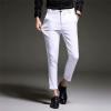 DGHM-JLMY Men's Slim Suit Pants Cropped Pants Stretch Cropped Chino Skinny Pants Slim-Fit Ankle Length Dress Pants (White,27) view 3