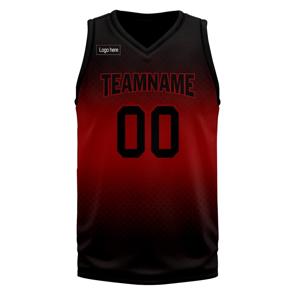 Custom Basketball Jersey for Men Basketball Uniform Youth Kids with Name,Numer,Logo, Personalized Team Jerseys Sportwear Black-red