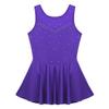 Yeahdor Girls Spakle Rhinestones Figure Ice Skating Dress Gymnastic Tank Leotard Ballet Dance Tutu Dress Rhinestone Violet 12 Years view 2
