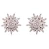 GRACE JUN 14K White Gold Plated CZ Clip On Stud Earrings Sparkling Cubic Zirconia Non Pierced Clip-Earrings For Women Ear Clip (Silver Clip-ons Earrings) view 1