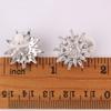 GRACE JUN 14K White Gold Plated CZ Clip On Stud Earrings Sparkling Cubic Zirconia Non Pierced Clip-Earrings For Women Ear Clip (Silver Clip-ons Earrings) view 2