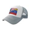 American Venezuela Combined Corrugated Flag Baseball Cap Trucker Hat for Men and Women Adjustable Outdoor Mesh Snapback Hat Gray view 1