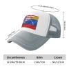 American Venezuela Combined Corrugated Flag Baseball Cap Trucker Hat for Men and Women Adjustable Outdoor Mesh Snapback Hat Gray view 3