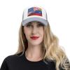 American Venezuela Combined Corrugated Flag Baseball Cap Trucker Hat for Men and Women Adjustable Outdoor Mesh Snapback Hat Gray view 4