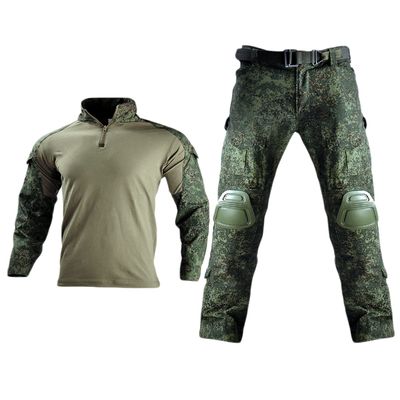 HARGLESMAN Men's Tactical Airsoft Long Sleeve Uniform Set Shirts Snug Fitting Top Shirt Practical Painting Ball Comfortable Breathable Soft Work Hiking Hunting Outdoor Suits Russian Camo XL