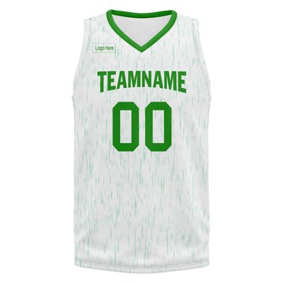 Custom Basketball Jersey for Men Basketball Uniform Youth Kids with Name,Numer,Logo, Personalized Team Jerseys Sportwear White-Green