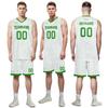 Custom Basketball Jersey for Men Basketball Uniform Youth Kids with Name,Numer,Logo, Personalized Team Jerseys Sportwear White-Green view 2