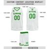 Custom Basketball Jersey for Men Basketball Uniform Youth Kids with Name,Numer,Logo, Personalized Team Jerseys Sportwear White-Green view 4