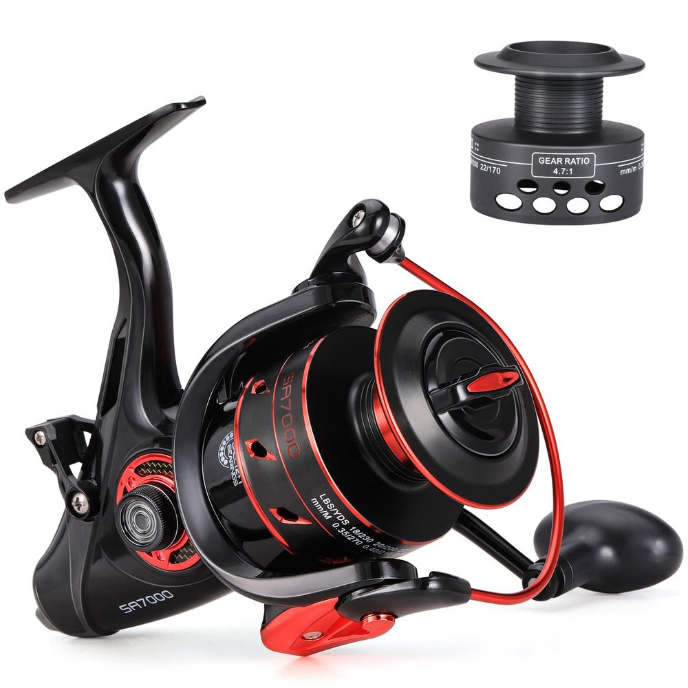Sougayilang Carp Spinning Reel Carbon Fiber Drag for Fishing Action Bait Feeder Standard Fishing Reel Runner for Freshwater - SA7000