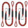 4 Pack Bungee Boat Dock Line with Stainless Steel Clip 3FT Mooring Rope Boat Accessories Docking Lines PWC Dockline for Boats Kayak, Jet Ski, Pontoon, Canoe, Power Boat WaveRunner(Red&Black) view 1