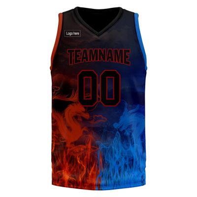 Custom Basketball Jersey for Men Basketball Uniform Youth Kids with Name,Numer,Logo, Personalized Team Jerseys Sportwear Rd-bl-wh Small